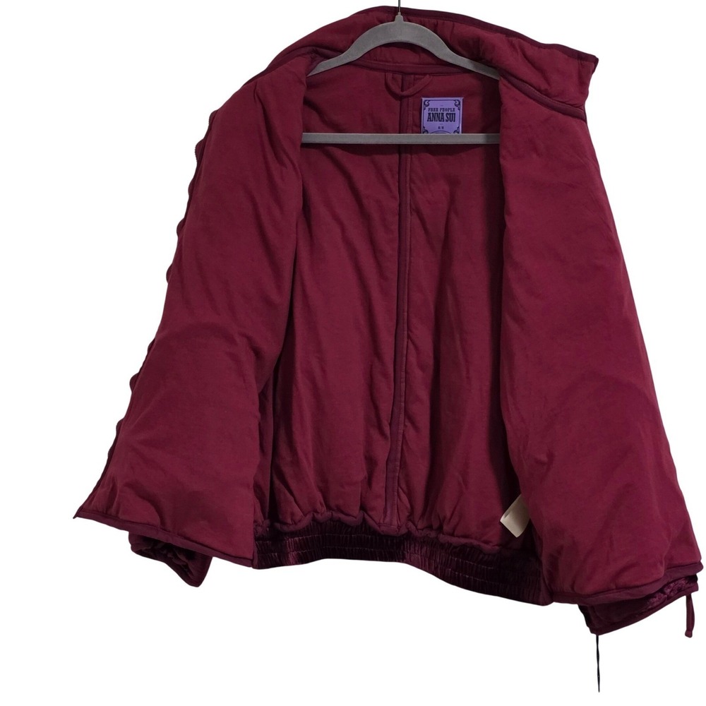 Free People Anna Sui Dolman Quilted Jacket Womens Medium Velvet Embroidered Read - Picture 4 of 9